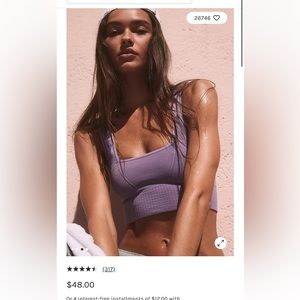 Free people good karma bra - dark purple/ blue size medium